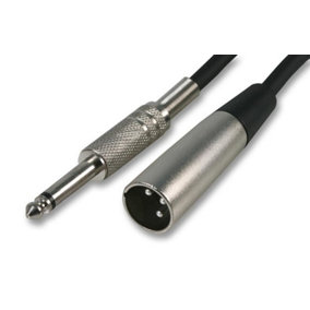 PRO SIGNAL - 6.35mm (1/4") Mono Jack Plug to 3 Pin XLR Plug Lead, 5m Black