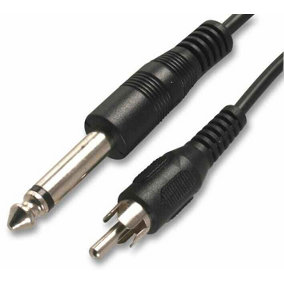 PRO SIGNAL - 6.35mm (1/4") Mono Jack Plug to Phono (RCA) Plug Lead, 1.8m Black