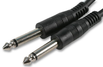 PRO SIGNAL - 6.35mm (1/4") Mono Jack to Jack Plug Lead, 250mm Black