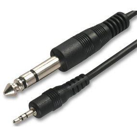 PRO SIGNAL - 6.35mm (1/4") to 2.5mm Stereo Jack Plug to Plug Lead, 1.8m Black