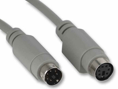 PRO SIGNAL - 6 Pin Female to Male PS/2 Lead, 2m Grey