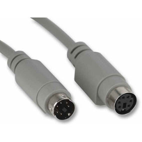 PRO SIGNAL - 6 Pin Female to Male PS/2 Lead, 2m Grey