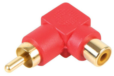 PRO SIGNAL - 90 Degree Phono Adaptor, Gold Plated, Red