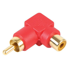 PRO SIGNAL - 90 Degree Phono Adaptor, Gold Plated, Red