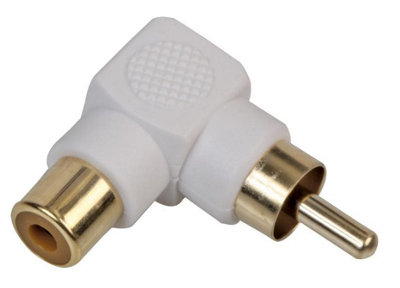 PRO SIGNAL - 90 Degree Phono Adaptor, Gold Plated, White