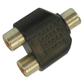 PRO SIGNAL - Adaptor, 2x Phono Socket to 1x Phono Socket Splitter / Joiner