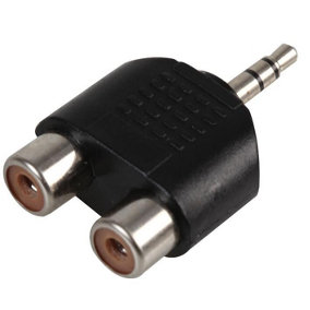 PRO SIGNAL - Adaptor, 2x Phono Socket to 3.5mm Plug