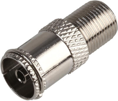 PRO SIGNAL - F Type Socket to TV Coaxial Socket, Nickel Plated Brass Body