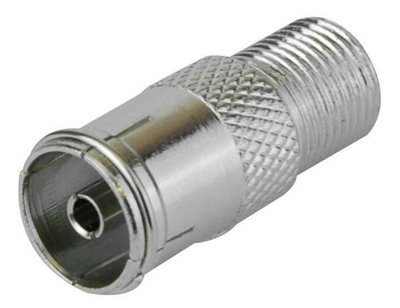 PRO SIGNAL - F Type Socket to TV Coaxial Socket, Nickel Plated Zinc Body