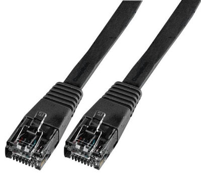 PRO SIGNAL - Flat Cat5e LSOH Ethernet Patch Lead, 0.2m Black
