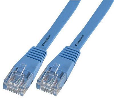 PRO SIGNAL - Flat Cat5e LSOH Ethernet Patch Lead, 0.5m Blue