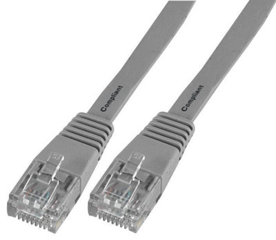 PRO SIGNAL - Flat Cat5e LSOH Ethernet Patch Lead, 1m Grey