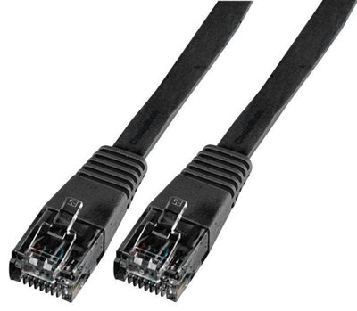 PRO SIGNAL - Flat Cat5e LSOH Ethernet Patch Lead, 2m Black