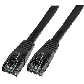 PRO SIGNAL - Flat Cat5e LSOH Ethernet Patch Lead, 2m Black