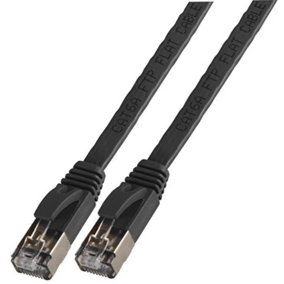 PRO SIGNAL - Flat Cat6a STP Ethernet Patch Lead, 0.5m Black