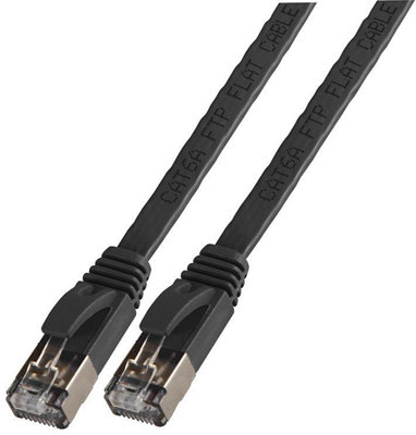 PRO SIGNAL - Flat Cat6a STP Ethernet Patch Lead, 10m Black