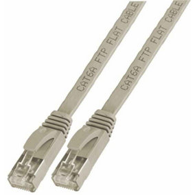 PRO SIGNAL - Flat Cat6a STP Ethernet Patch Lead, 15m Grey