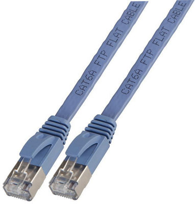 PRO SIGNAL - Flat Cat6a STP Ethernet Patch Lead, 1m Blue