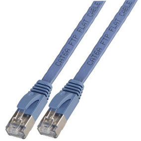 PRO SIGNAL - Flat Cat6a STP Ethernet Patch Lead, 1m Blue