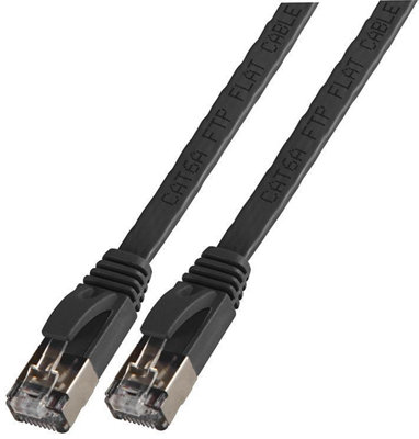 PRO SIGNAL - Flat Cat6a STP Ethernet Patch Lead, 2m Black