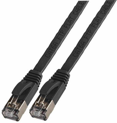 PRO SIGNAL - Flat Cat6a STP Ethernet Patch Lead, 3m Black