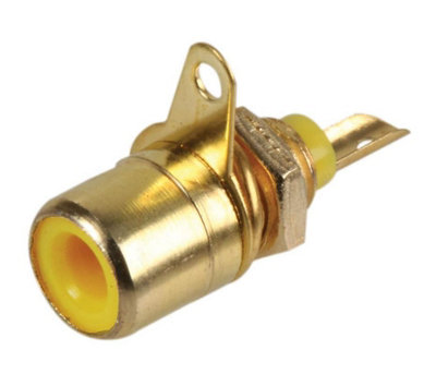 PRO SIGNAL - Gold Plated RCA Phono Sockets, Yellow, Pack of 10