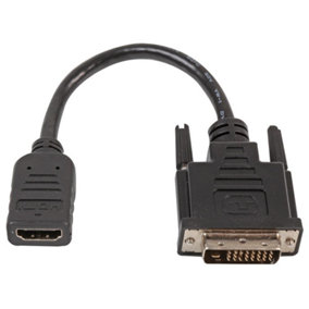 PRO SIGNAL - HDMI Female to DVI-D Male Lead, 0.2m Black
