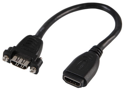 PRO SIGNAL - HDMI Female to Female Panel Mount Adaptor Lead, 160mm Black