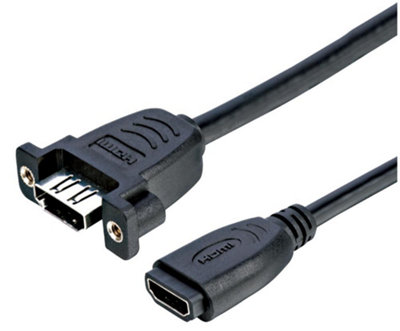PRO SIGNAL - HDMI Female to Female Panel Mount Adaptor Lead, 300mm Black