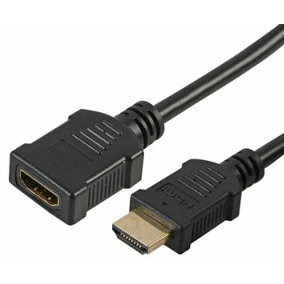 PRO SIGNAL - HDMI Male to Female Lead with Gold Plated Connectors, 1m