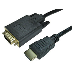PRO SIGNAL - HDMI to VGA Lead, Gold Plated Connections, 1.8m Black