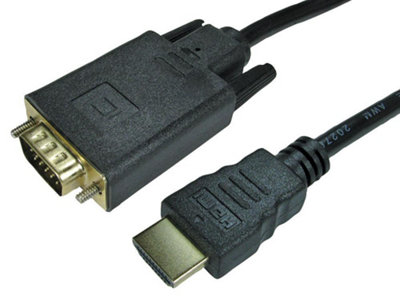 PRO SIGNAL - HDMI to VGA Lead, Gold Plated Connections, 1m Black