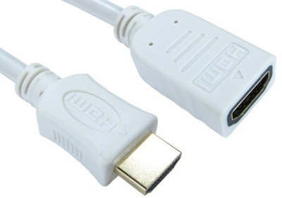 PRO SIGNAL High Speed 4K UHD HDMI Lead with Ethernet, Male to Female, 0.5m White
