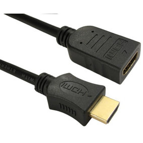 PRO SIGNAL - High Speed 4K UHD HDMI Lead with Ethernet, Male to Female, 1m Black
