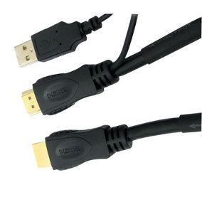 PRO SIGNAL - High Speed Active HDMI Lead, Male to Male with USB Power, 20m Black