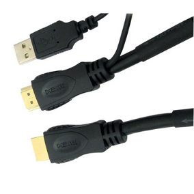 PRO SIGNAL - High Speed Active HDMI Lead, Male to Male with USB Power, 25m Black