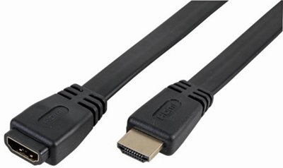 PRO SIGNAL High Speed HDMI Lead Male to Female Extension Low Profile, 3m Black Price Comparisons | Compare The Build