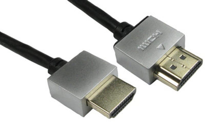 PRO SIGNAL High Speed HDMI Lead Male to Male Super Slim Gold Flashed 1m Black