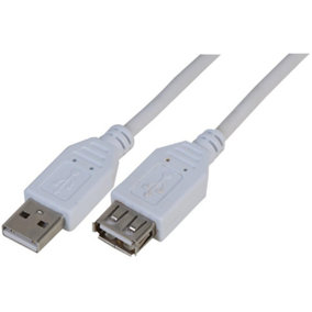PRO SIGNAL - Lead, USB2.0 A Male to A Female, White 0.25m