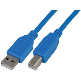 PRO SIGNAL - Lead, USB2.0 A Male to B Male, Blue 1m