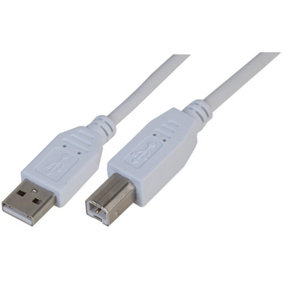 PRO SIGNAL - Lead, USB2.0 A Male to B Male, White 1m