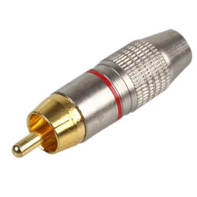PRO SIGNAL - Metal RCA Phono Plug, Red, Pack of 10