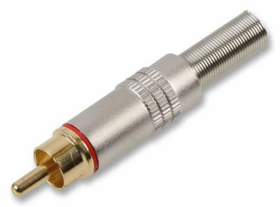 PRO SIGNAL - Phono Plug, Chrome, Red ID