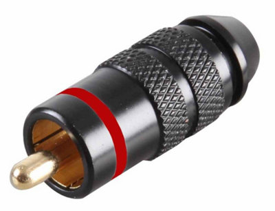 PRO SIGNAL - Phono Plug, Gold Plated Pin, Red Band
