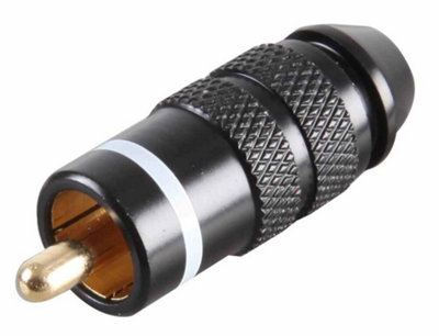PRO SIGNAL - Phono Plug, Gold Plated Pin, White Band