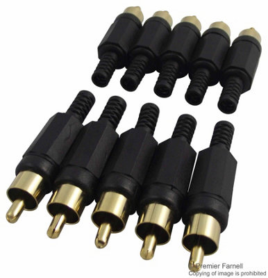 PRO SIGNAL - Plug, Phono, Gold / Black, 10 Pack