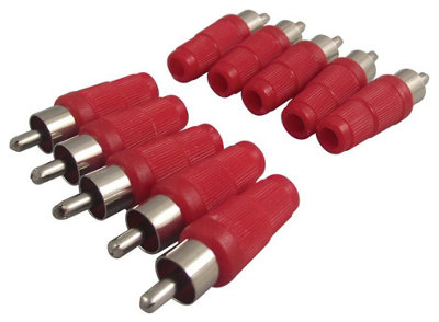 PRO SIGNAL - Plug, Phono, Red, 10 Pack