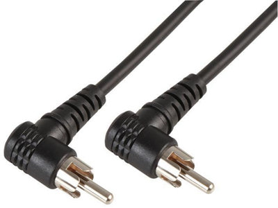 PRO SIGNAL - Right Angled Phono (RCA) Male to Right Angled Male Lead, 1m Black
