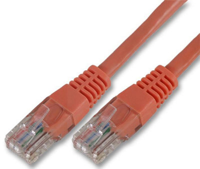 PRO SIGNAL RJ45 Male to Male Cat5e UTP Low Profile Ethernet Patch Lead 2m Orange