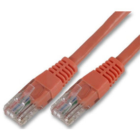 PRO SIGNAL RJ45 Male to Male Cat5e UTP Low Profile Ethernet Patch Lead 2m Orange